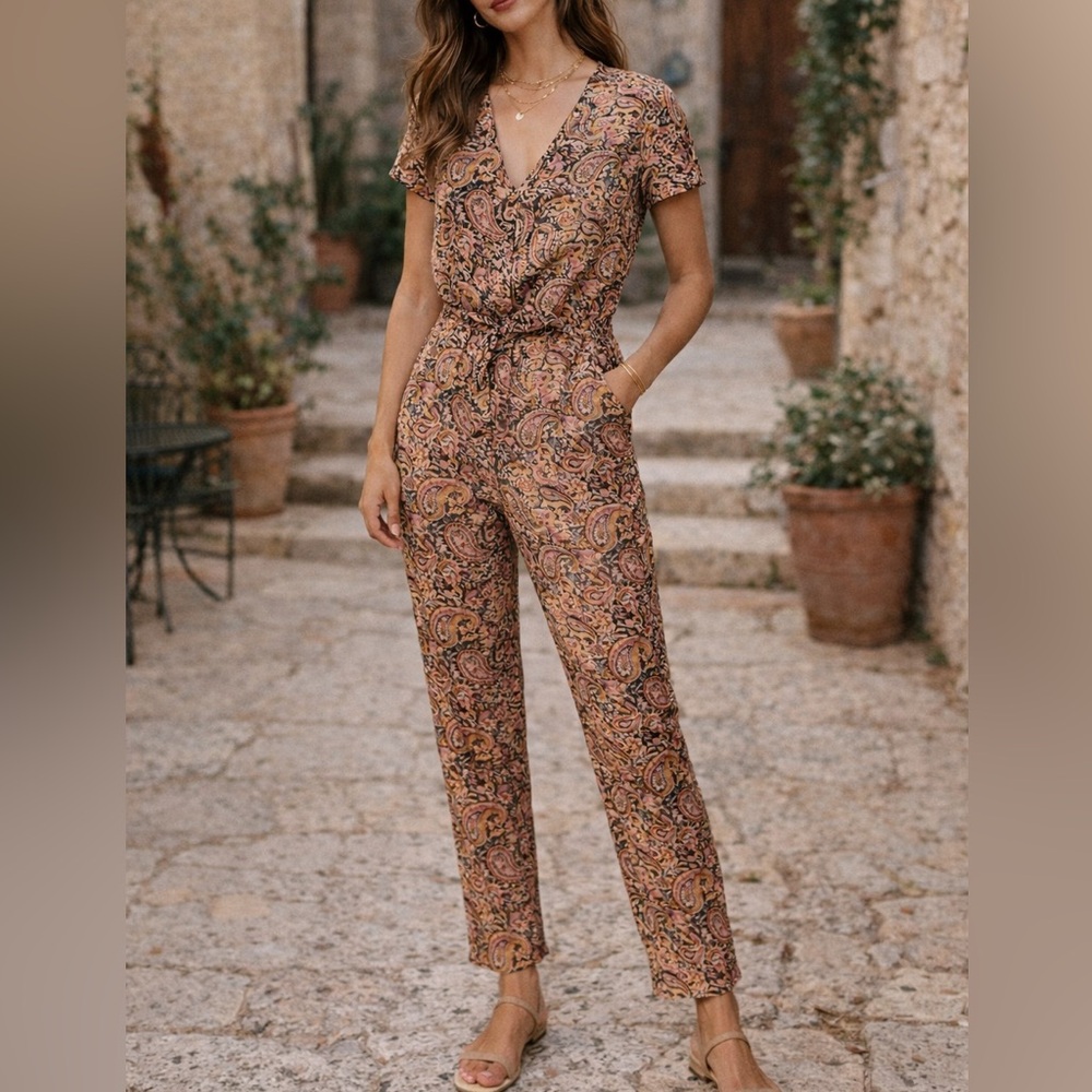 SÉZANE Paisley Print Jumpsuit